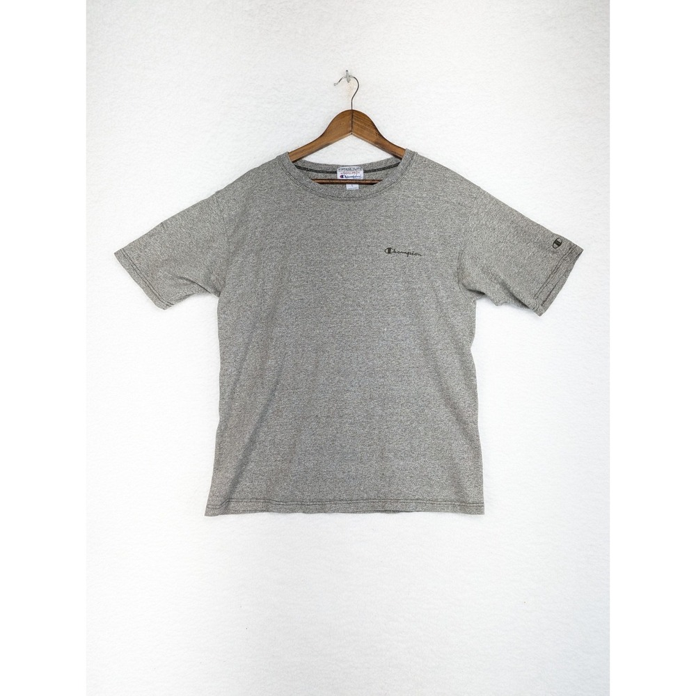 Champion Vintage‎ Cloth Short Sleeve Cotton Gray Embroidered Logo USA L